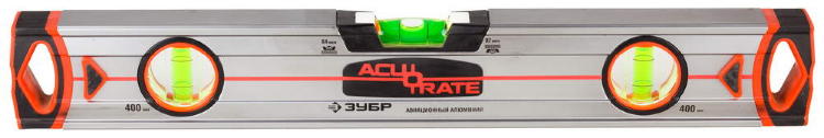 Уровень ЗУБР "ACURATE 5" коробчатый усиленный, особопрочный профиль из авиационного алюминия, 40см