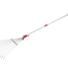 Грабли GRINDA, алюминиевый телескопический черенок, 15 круглых зубцов
