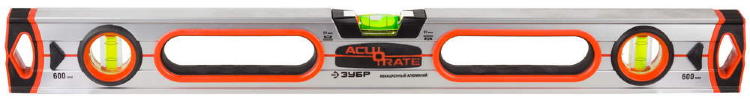 Уровень ЗУБР "ACURATE 5" коробчатый усиленный, утолщ особопроч профиль из авиац алюминия,2фрезер баз поверхности,60см