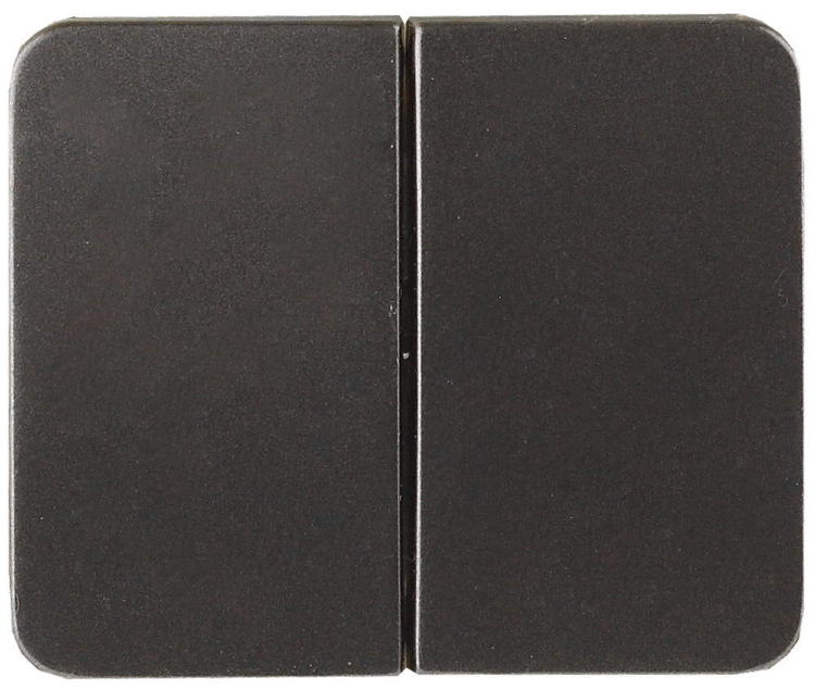 Выключатель СВЕТОЗАР "ГАММА" двухклавишный, без вставки и рамки, цвет темно-серый металлик, 10A/~250B