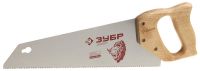 Ножовка ЗУБР "ЭКСПЕРТ" для тонкого пиления, прямой мелкий закаленный зуб, деревянная ручка, шаг зуба 2,3мм, 350мм