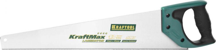 Ножовка KRAFTOOL "EXPERT" "KraftMax" LAMINATOR, специальный закаленный зуб , быстрый и точный рез, 13 /14 TPI, 500мм