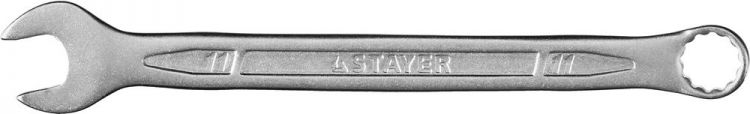 Ключ гаечный комбинированный, Cr-V сталь, хромированный, 11мм