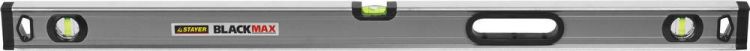 Уровень STAYER "EXPERT" "BlackMax" коробчатый усиленный с ручками, утолщенный особопроч профиль, 0,5мм/м, 3 ампулы, 100см