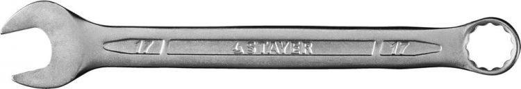 Ключ гаечный комбинированный, Cr-V сталь, хромированный, 17мм