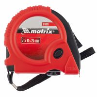 Рулетка Rubber, 7,5 м х 25 мм, обрезиненный корпус MATRIX