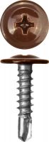 Саморезы ЗУБР с прессшайбой и сверлом по листовому металлу до 2мм, окрашенные в RAL-8017, PH2