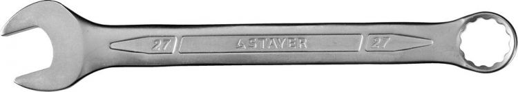 Ключ гаечный комбинированный, Cr-V сталь, хромированный, 27мм