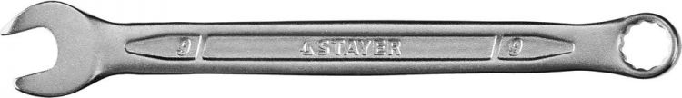 Ключ гаечный комбинированный, Cr-V сталь, хромированный, 9мм