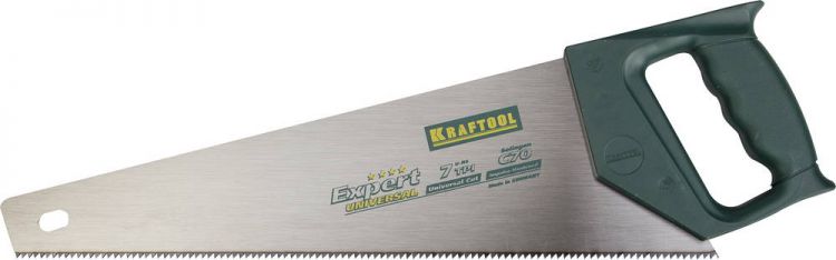 Ножовка KRAFTOOL "PRO" "QUICK" закал универс зуб U-RS, 1-комп рукоятка, 7/8TPI, 500мм