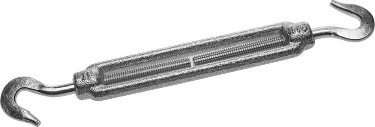 Талреп ЗУБР  DIN 1480, крюк-крюк, оцинкованный, кованая натяжная муфта, М6, ТФ5, 15 шт