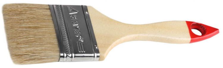 Кисть плоская STAYER "UNIVERSAL-STANDARD", светлая натуральная щетина, деревянная ручка, 100мм