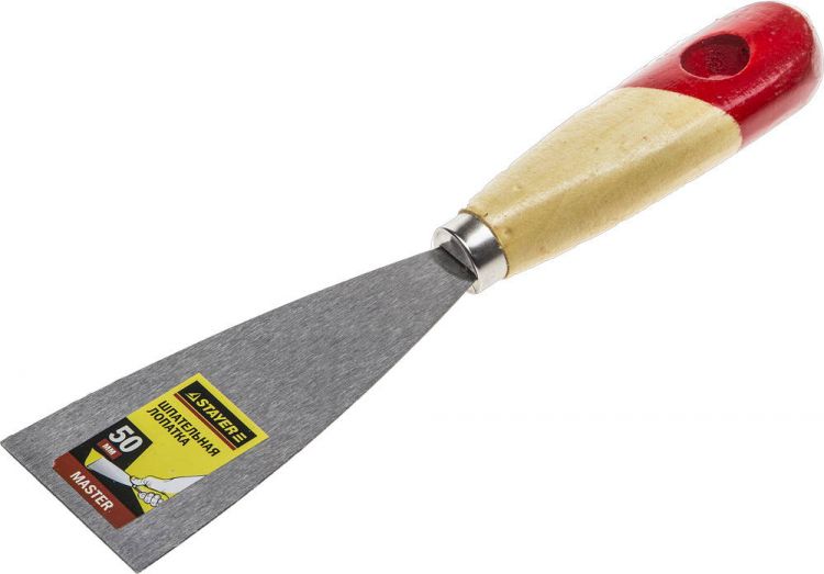 Шпательная лопатка STAYER "MASTER" c деревянной ручкой, 50 мм