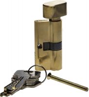 Механизм ЗУБР "ЭКСПЕРТ"цилиндровый, повышенной защищенности, тип "ключ-защелка", цвет латунь, 6-PIN, 70мм