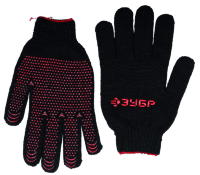 Перчатки ЗУБР "МAСTEP" трикотажные, 7 класс, с защитой от скольжения, утепленные, L-XL