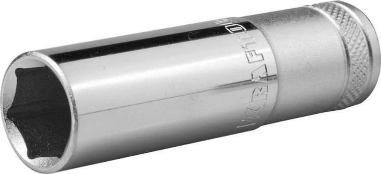 Торцовая головка KRAFTOOL "INDUSTRIE QUALITAT", удлиненная, Cr-V, FLANK, хромосатинированная, 1/2", 16 мм