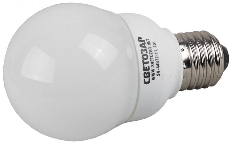Энергосберегающая лампа СВЕТОЗАР "ЛОН", цоколь E27(стандарт), теплый белый свет (2700 К), 6000 час, 11Вт(55)