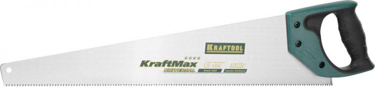 Ножовка KRAFTOOL "EXPERT" "KraftMax" "SuperMax", универсал быстрый рез, универсал закален крупный зуб, 6/7 TPI, 500мм
