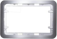 Панель СВЕТОЗАР "ГАММА" накладная для двойных розеток, цвет светло-серый металлик, 1 гнездо