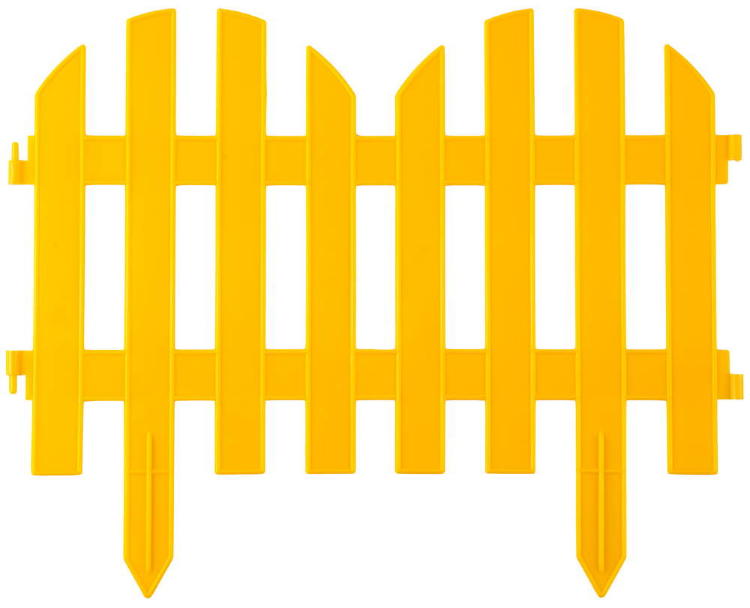 Забор декоративный GRINDA "ПАЛИСАДНИК", 28x300см, желтый
