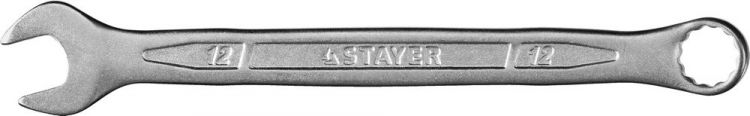 Ключ гаечный комбинированный, Cr-V сталь, хромированный, 12мм