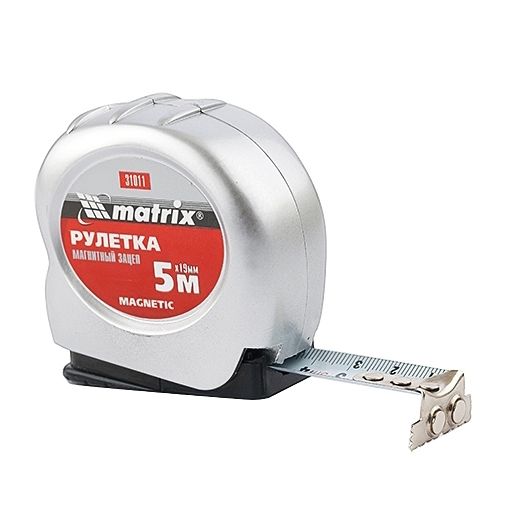 Рулетка Magnetic, 5 м х 19 мм, магнитный зацеп MATRIX Рулетка Magnetic, 5 м х 19 мм, магнитный зацеп MATRIX