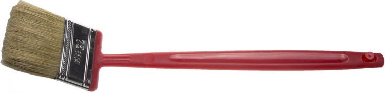 Кисть плоская ЗУБР "БСГ-52", удлиненная с быстросъемной головой, натуральная щетина, пластмассовая ручка, 75мм