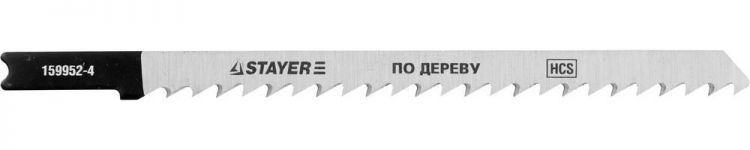 Полотна STAYER "PROFI", U301CD, для эл/лобзика, HCS, по дереву, US-хвост., шаг 4мм, 100мм, 2шт