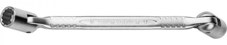 Ключ KRAFTOOL шарнирный двухсторонний, Cr-V