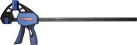 Струбцина ЗУБР"ЭКСПЕРТ"ручная пистолетная, корпус нейлон,армир фиберглассом,двухкомп ручки,метал рейка,450/645мм,150кгс
