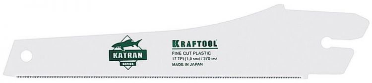 Полотно KRAFTOOL "PROFI" KATRAN "FINE CUT PLASTIC" по пластику, 17 TPI, 270мм
