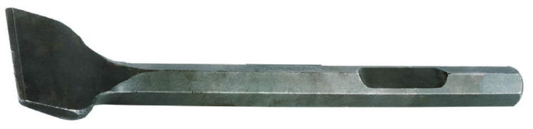 Зубило URAGAN плоское изгнутое, для отбойных молотков и бетоноломов, шестигранник 28мм, 80/400мм