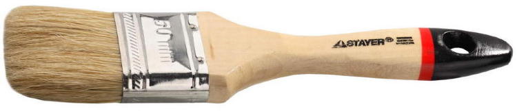 Кисть плоская STAYER "UNIVERSAL-EURO", светлая натуральная щетина, деревянная ручка, 38мм