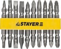Набор STAYER Биты "MASTER" двухсторонние в пластиковом держателе, Cr-V, 10 предметов