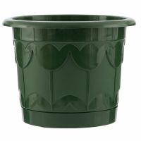 Горшок Тюльпан с поддоном, зеленый, 1,4 литра PALISAD