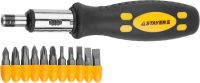 Набор STAYER Отвертки "ТECHNO", 11 бит: SL 3,0, 4,0, 5,0, 6,0, 7,0, PH № 1, 2, 3, PZ № 1,2,3, 12предметов