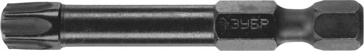 Биты ЗУБР "ПРОФИ" TORX, тип хвостовика E 1/4", T40, 50мм, 2шт, на карточке