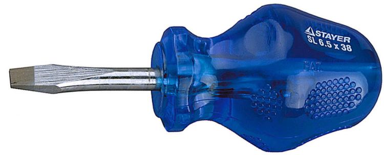 Отвертка STAYER "PROFI" "HI-TEC NEW", Cr-V, намагниченный наконечник, SL 6,5х38мм
