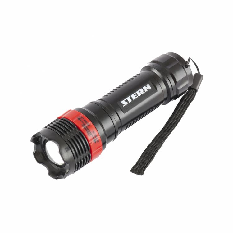 Фонарь бытовой, пластик, 1W LED, ремешок, зум, 3 режима 100%-50%-строб, 3хААА Stern Фонарь бытовой, пластик, 1W LED, ремешок, зум, 3 режима 100%-50%-строб, 3хААА Stern