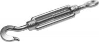 Талреп ЗУБР  DIN 1480, крюк-кольцо, оцинкованный, кованая натяжная муфта, М14, ТФ5, 3 шт
