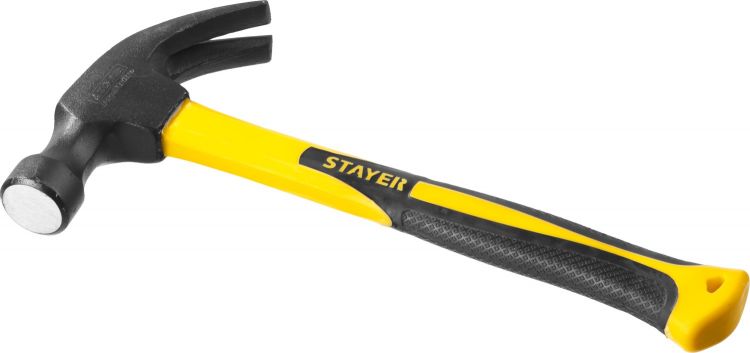 Молоток-гвоздодер STAYER "PROFESSIONAL" с фиберглассовой рукояткой, 560г