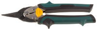 Ножницы KRAFTOOL "UNI-KRAFT" по твердому металлу,с двойной рычажной передачей,Cr-Mo,двухкомпонент ручка, прямые,180мм