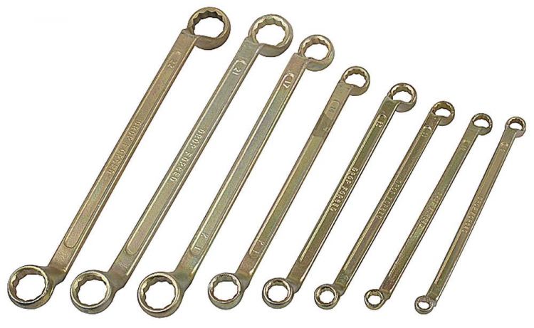 Набор STAYER Ключи "ТЕХНО" накидные изогнутые, 7-22мм, 8 предметов