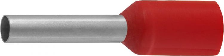 Наконечник СВЕТОЗАР штыревой, изолированный, для многожильного кабеля, красный, 1,0 мм2, 25шт