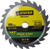 Диск пильный STAYER "MASTER" "FAST-Line" по дереву, 185x20мм, 24Т