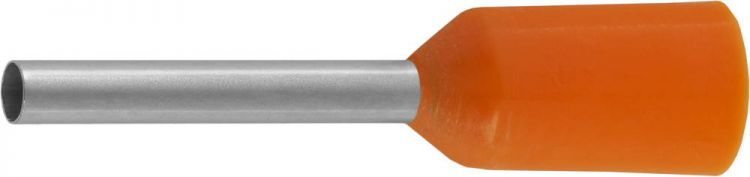 Наконечник СВЕТОЗАР штыревой, изолированный, для многожильного кабеля, оранжевый, 0,5 кв. мм, 25шт