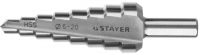 Сверло STAYER "MASTER" ступенчатое по сталям и цвет.мет., сталь HSS, d=6-20мм,8ступ.d 6-8-10-12-14-16-18-20,L-75мм,3-х гран.хв. 8мм