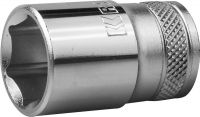 Торцовая головка KRAFTOOL "INDUSTRIE QUALITAT", Cr-V, FLANK, хромосатинированная, 1/2", 16 мм