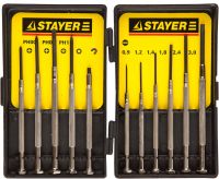 Набор STAYER "STANDARD": Отвертки для точных работ, цельнометаллические, 11 предметов