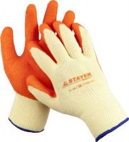 Перчатки STAYER "EXPERT"  рабочие с рельефным латексным покрытием, 10 класс